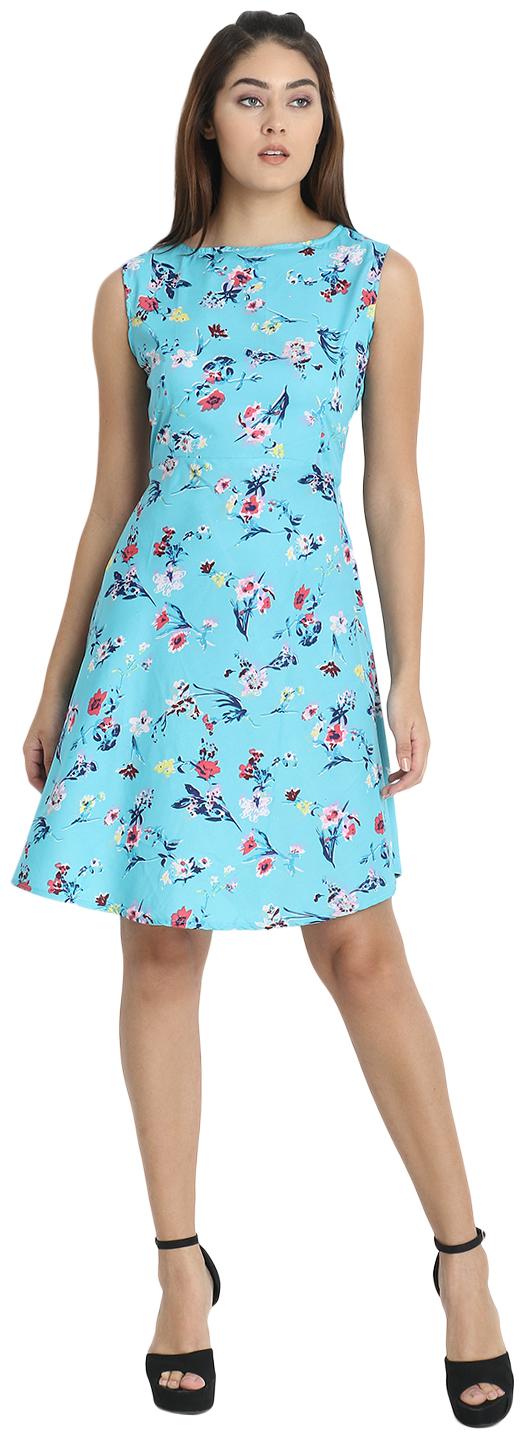 

Exxelo Women Turquoise Sleeveless A Line Dress
