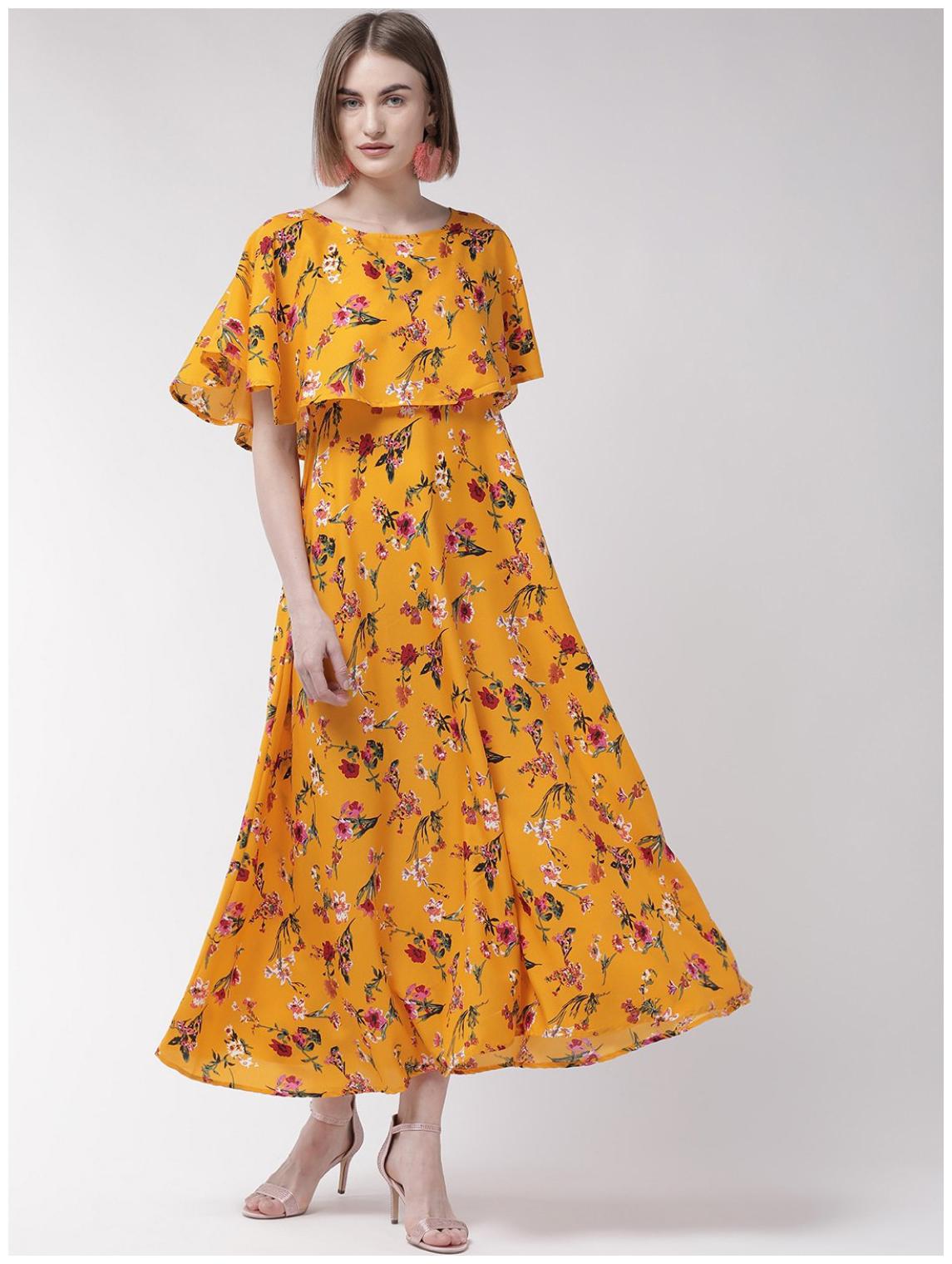 

Exxelo Yellow Floral Maxi dress