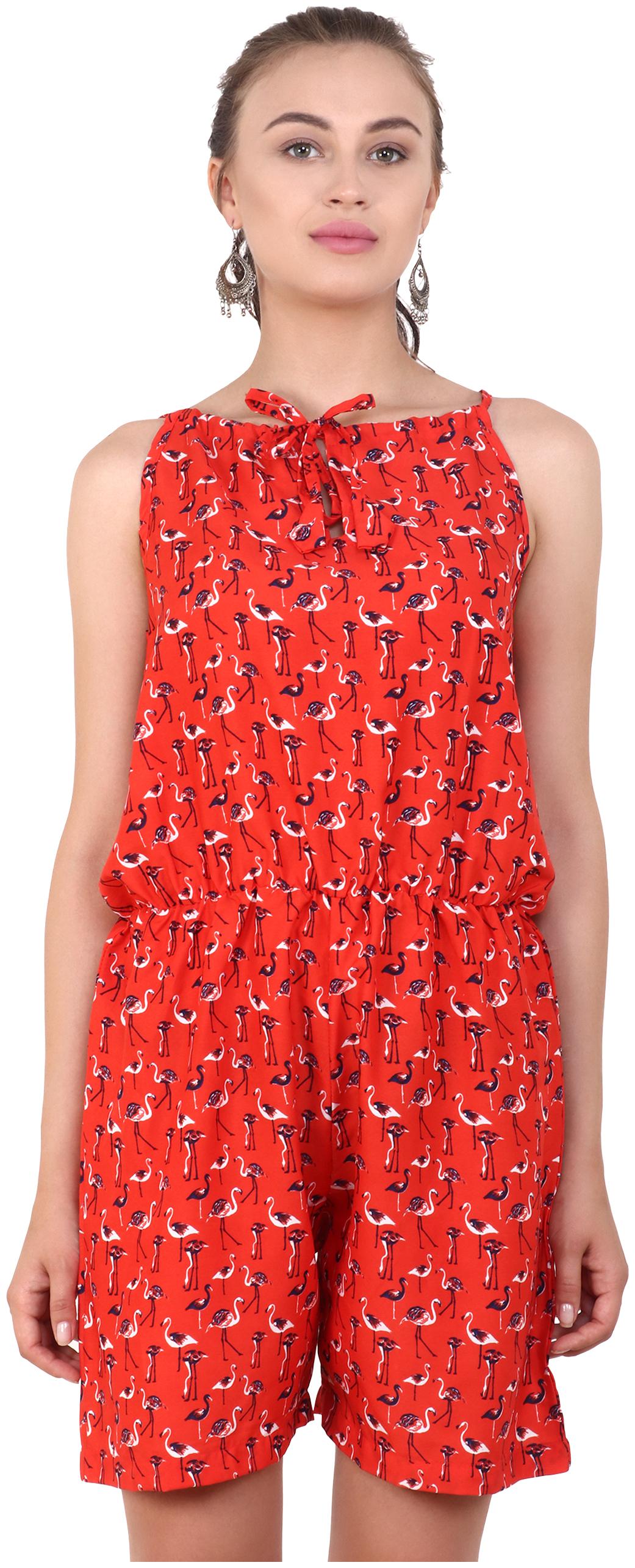 

eXXELO Printed Jumpsuit - Red