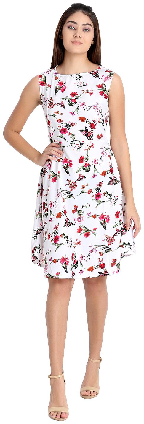 

Exxelo Women White Sleeveless A Line Dress