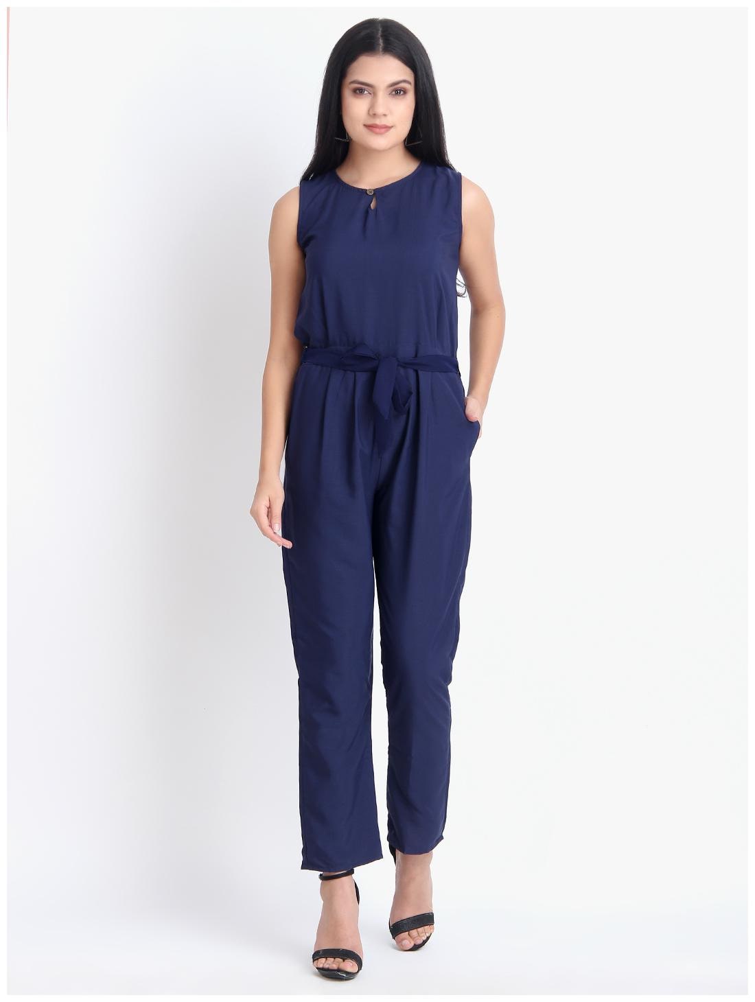 

Exxelo Solid Jumpsuit - Blue