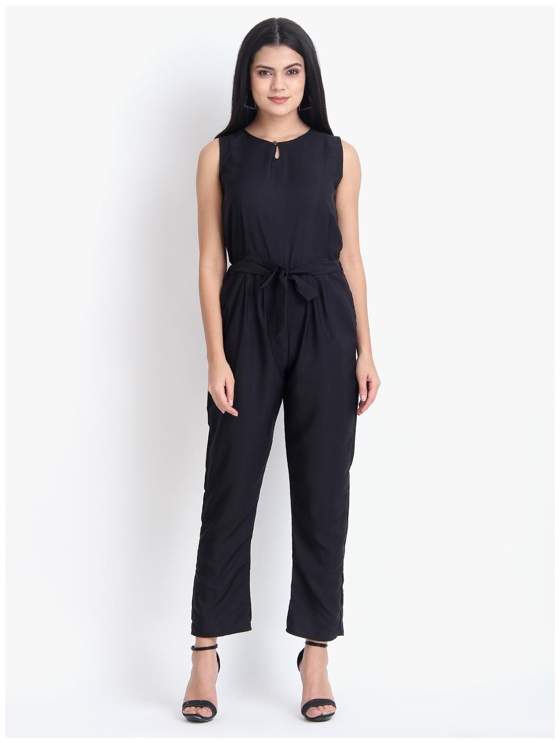 

Exxelo Solid Jumpsuit - Black