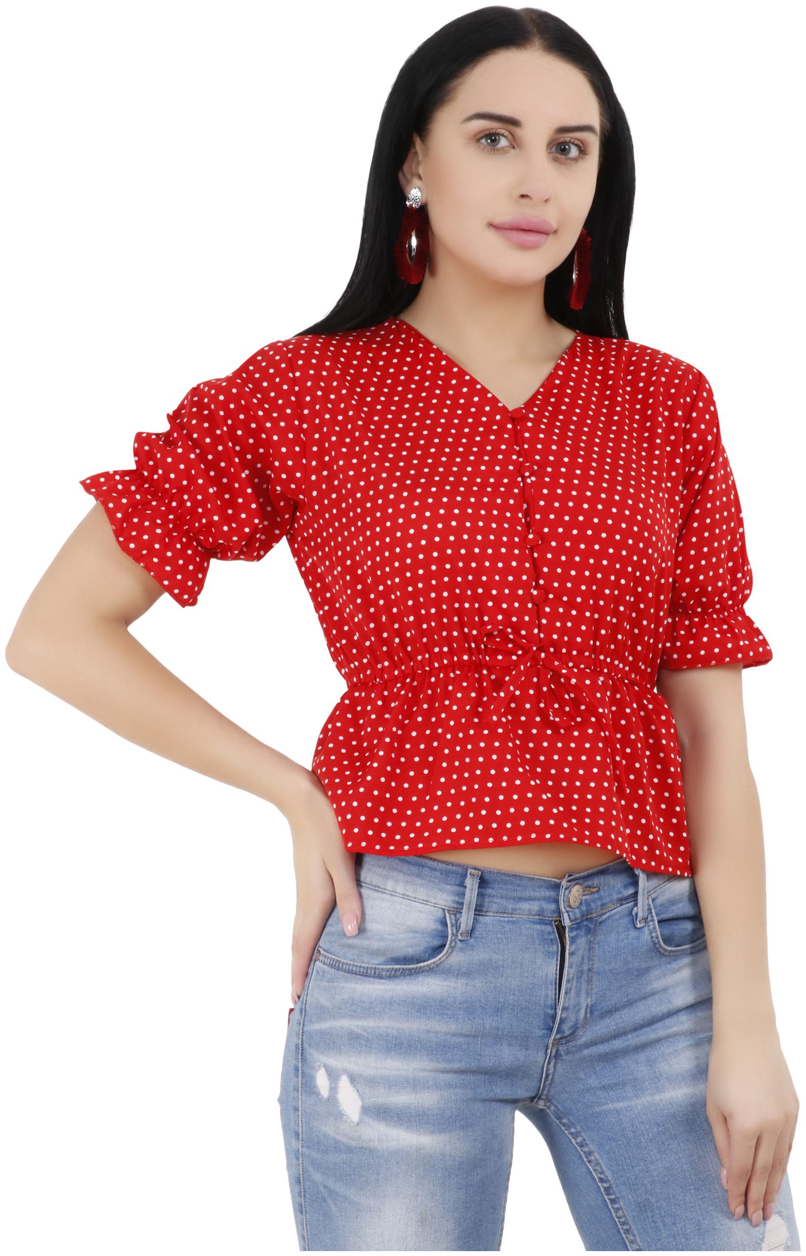 

Exxelo Women Polka dots Regular top - Red