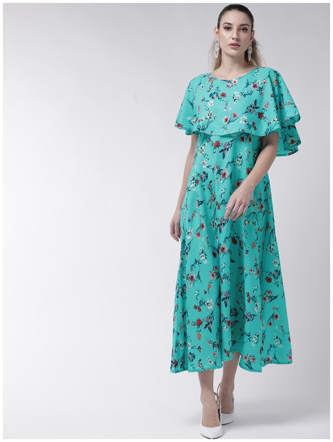 

Exxelo Turquoise Floral Maxi dress