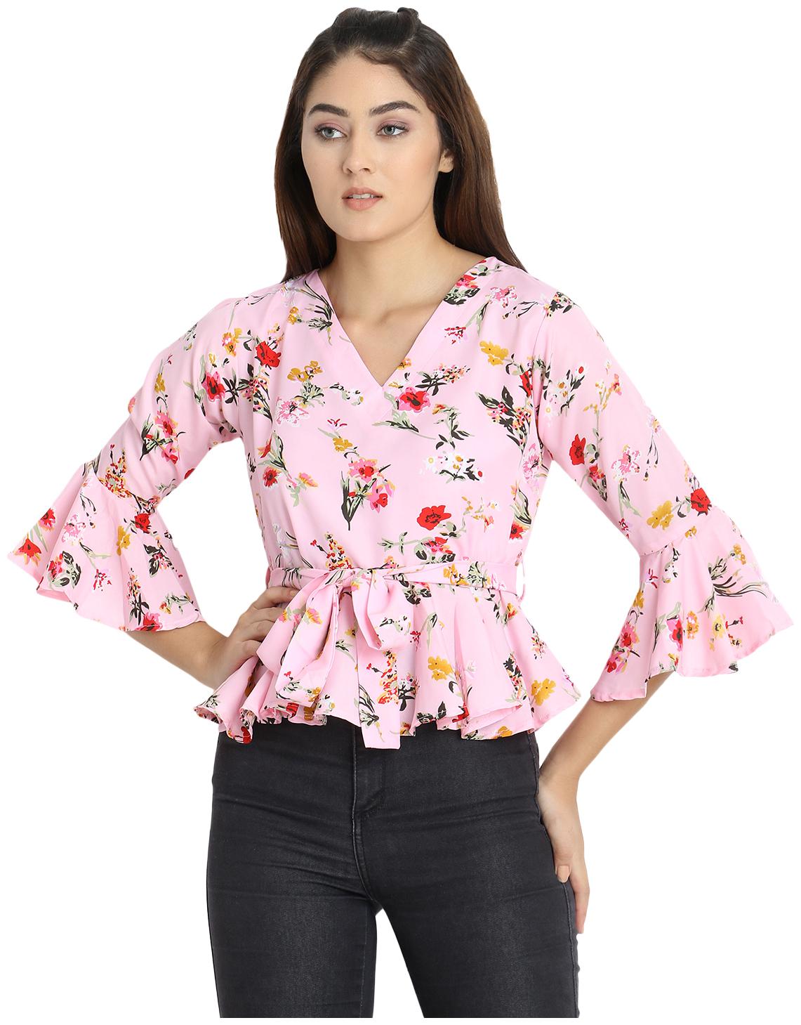 

Exxelo Women Floral Regular top - Pink
