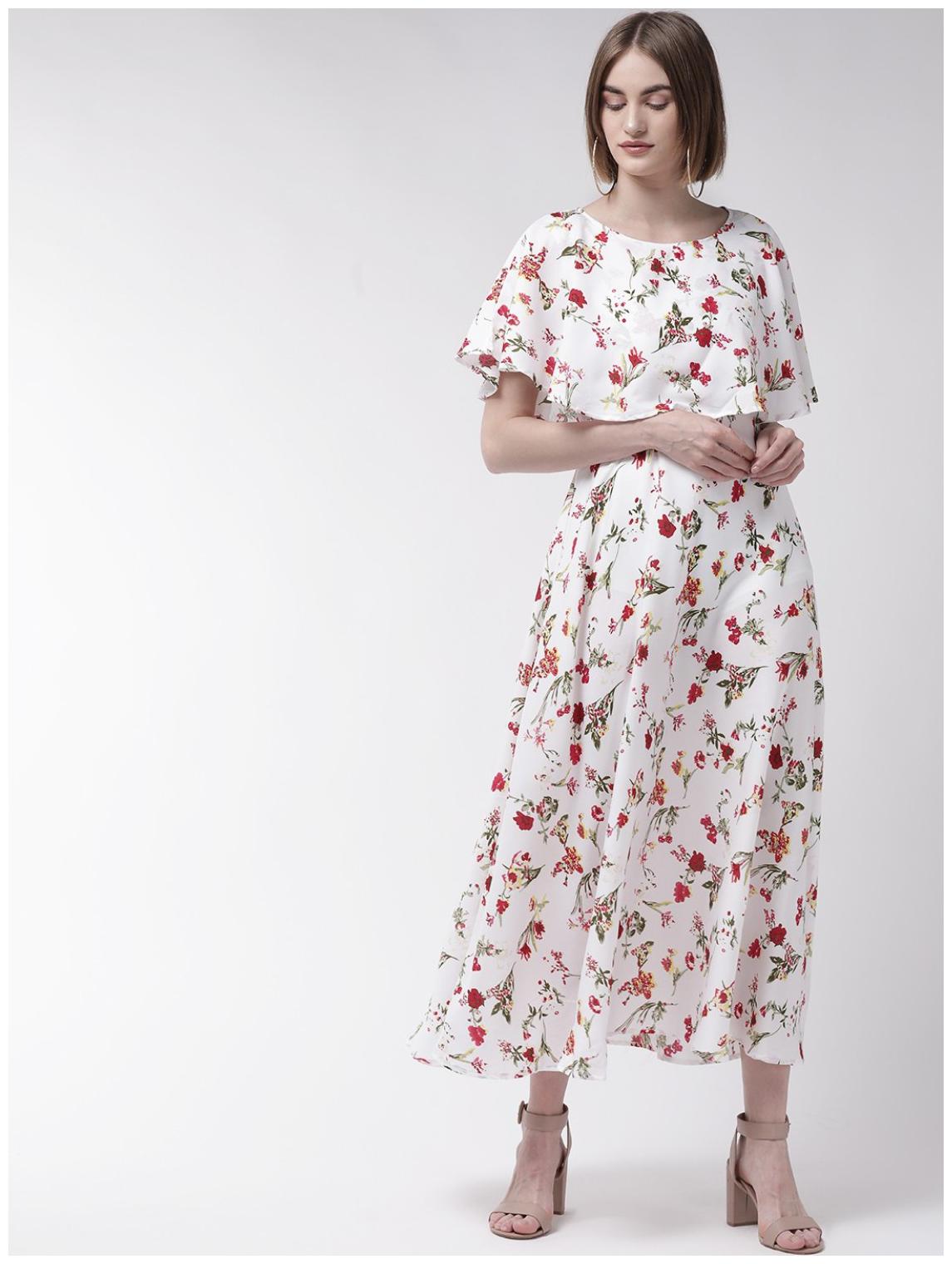 

Exxelo White Floral Maxi dress