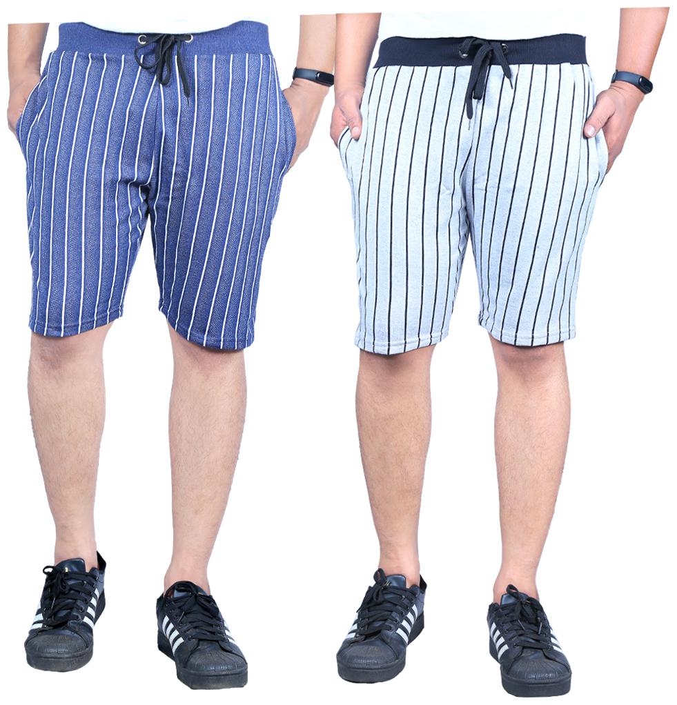 

EZEE SLEEVES Men Blue White Regular Fit Regular Shorts