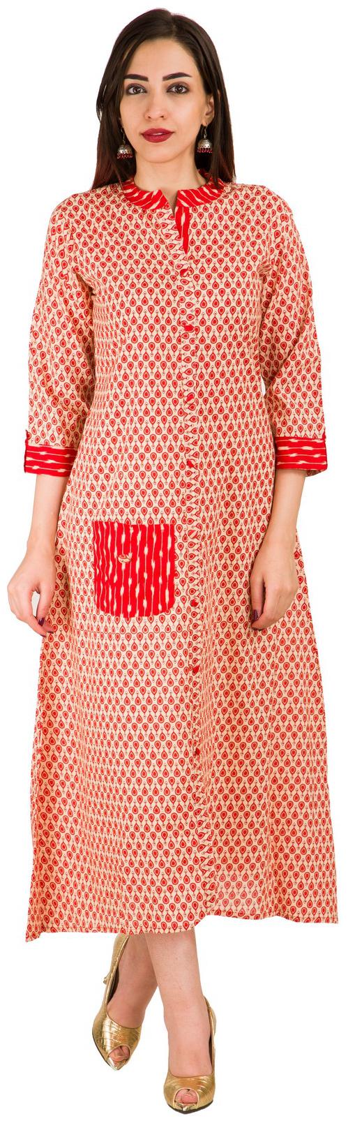 

Fab Attire Rayon Kurta Red Anarkali L Party Wear Kurti