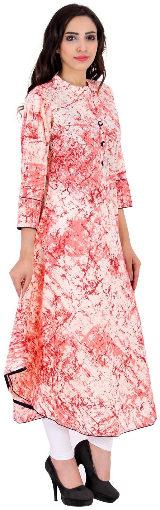 

Fab Attire Women Red Printed Assymetrical Kurta