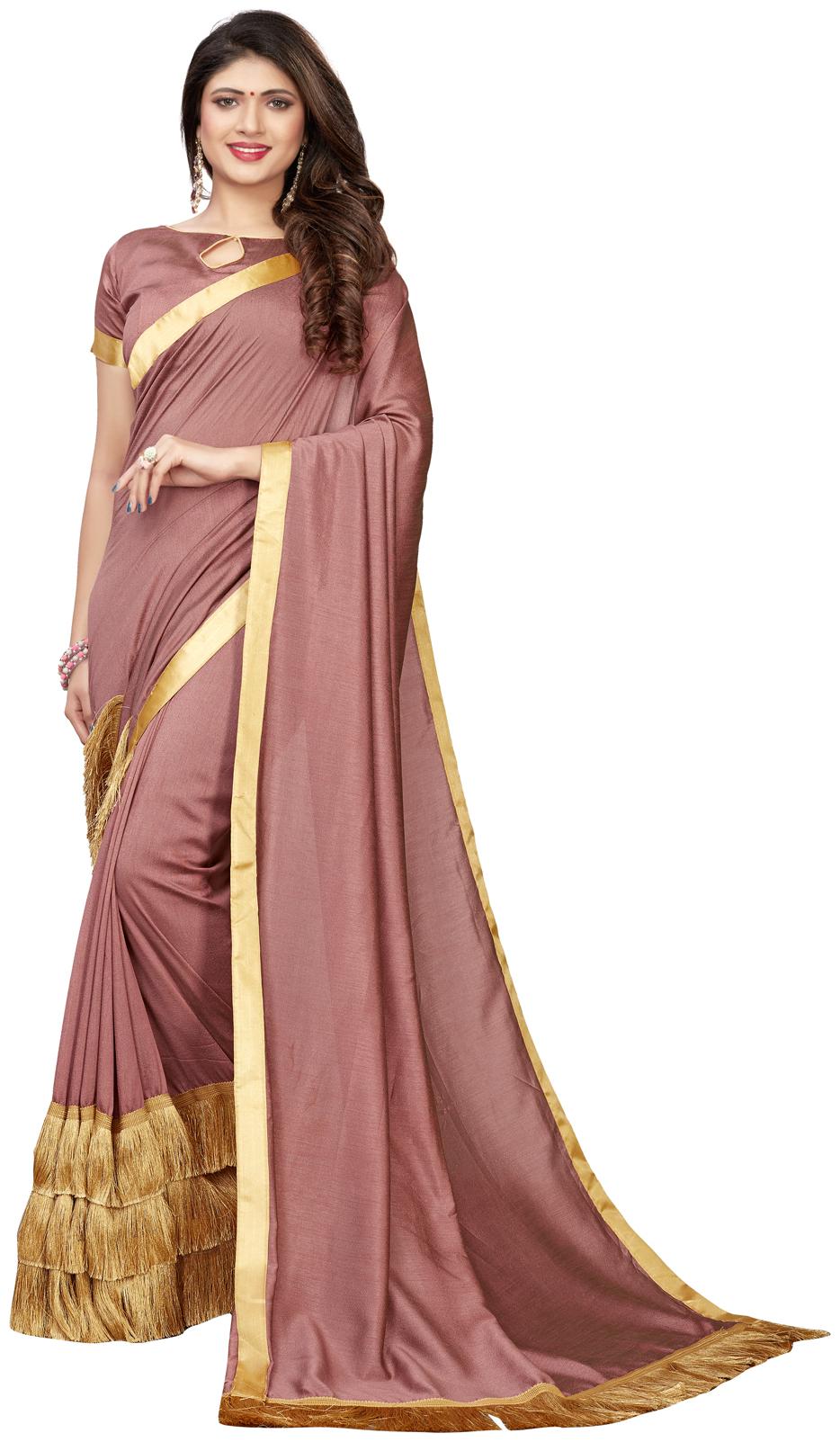 

Fab Dadu Designer Ruffle With Zari lace Prach Silk Saree