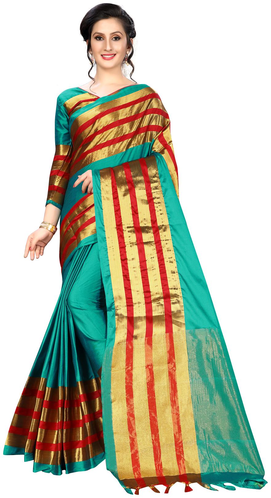 

Fab Dadu Silk Universal Sarees Turquoise
