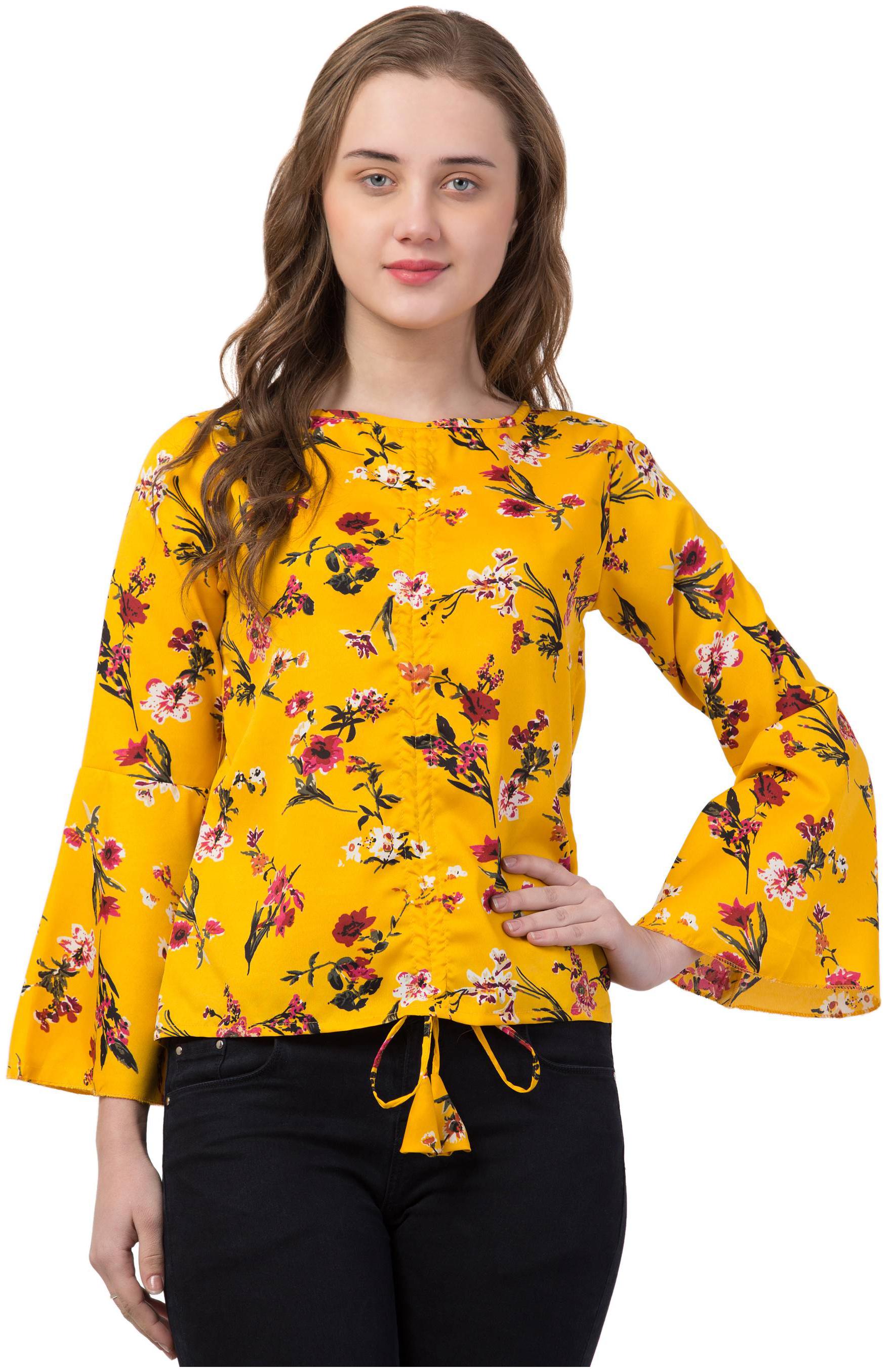 

FAB FOREVER Women Floral Regular top - Yellow