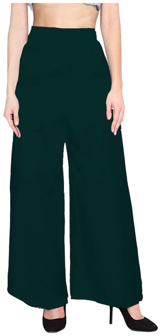 

FABCLUB Green Solid Wide Leg Palazzo