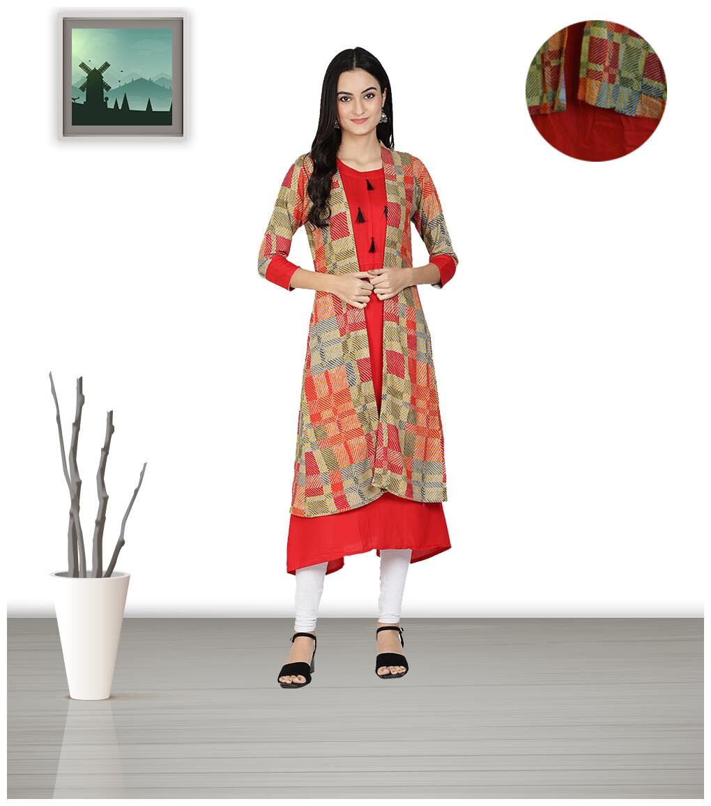 

FABCLUB Women Multi Geometric Empire Kurta