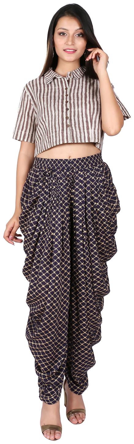 

FABGLOBAL Viscose Rayon Dhoti - Blue
