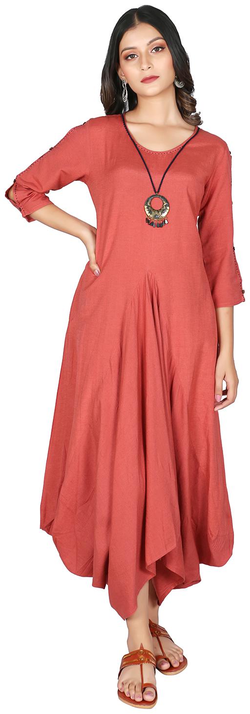 

FABGLOBAL Red Solid A-line dress