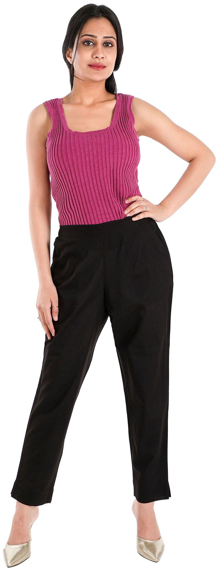 

FABGLOBAL Women Black Regular fit Regular pants