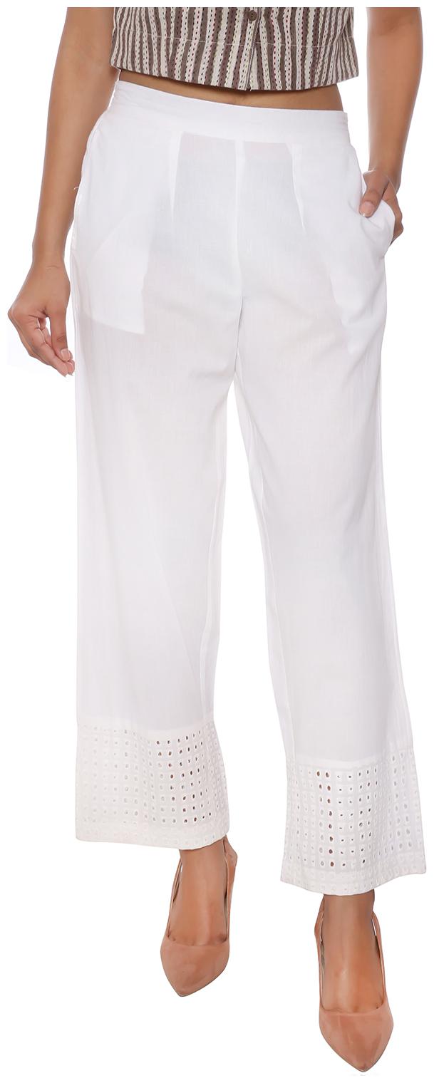 

FABGLOBAL Women White Slim fit Regular pants