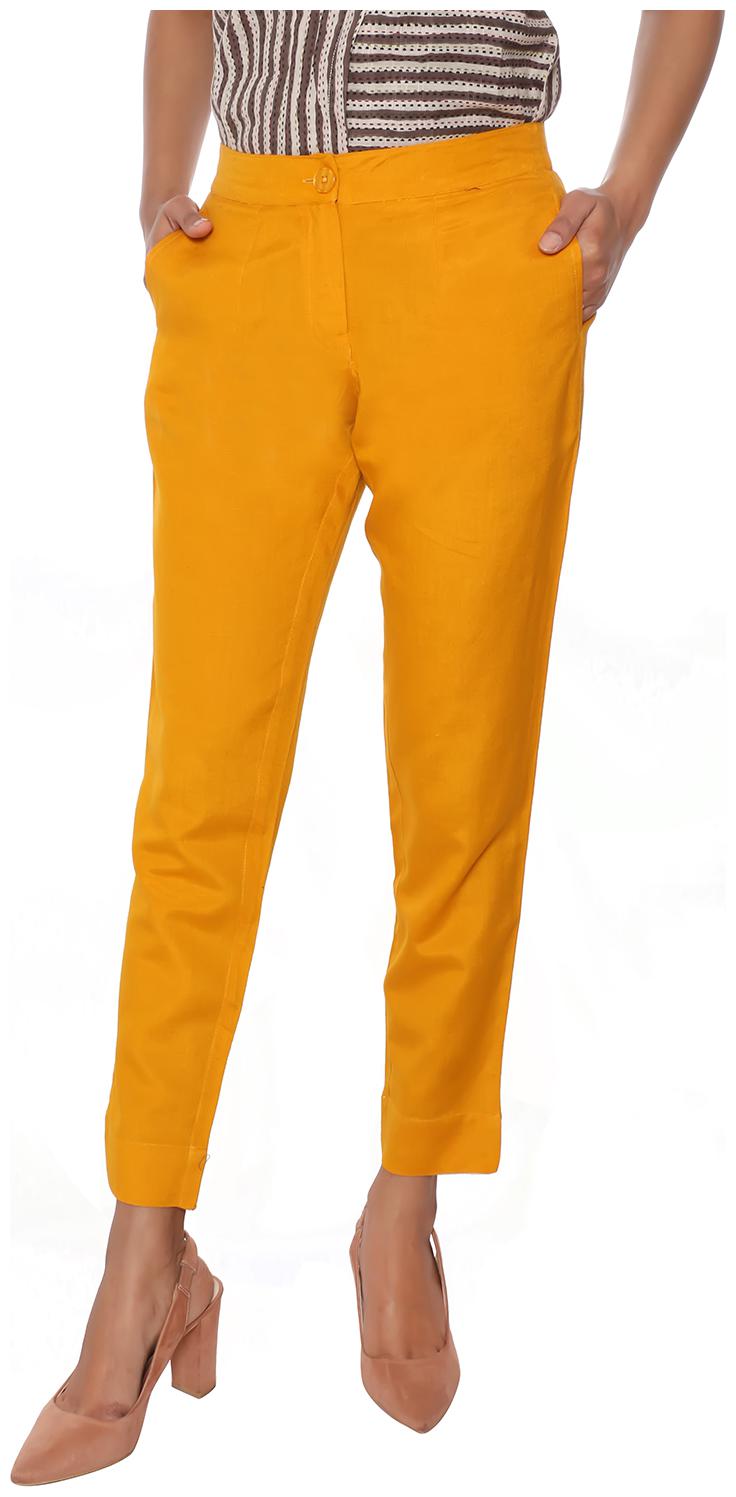 

FABGLOBAL Women Mustard Slim fit Regular pants