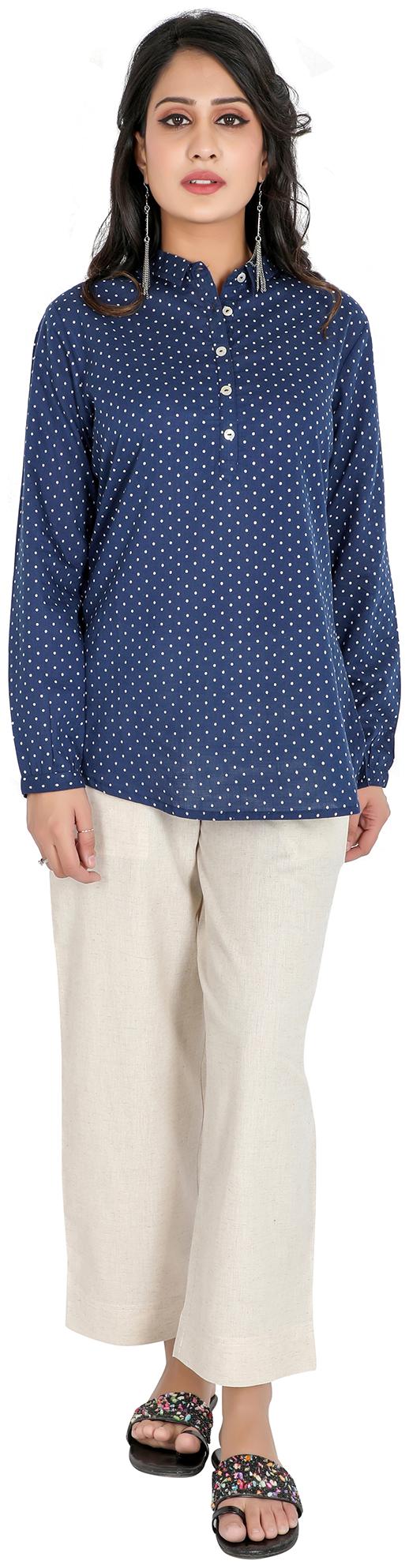 

FABGLOBAL Women Polka dots Regular top - Blue