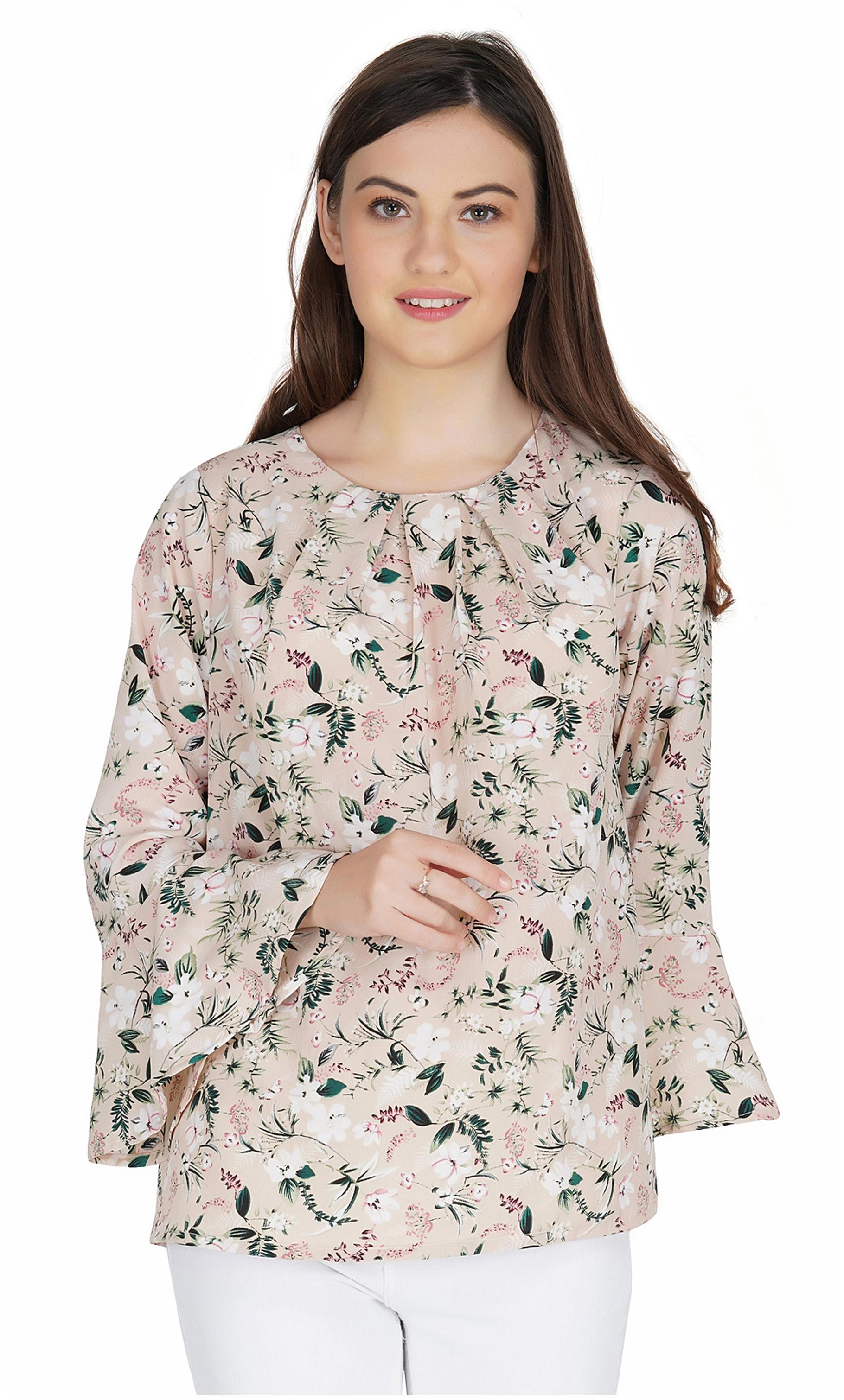 

FABORITO Women Floral Regular top - Peach