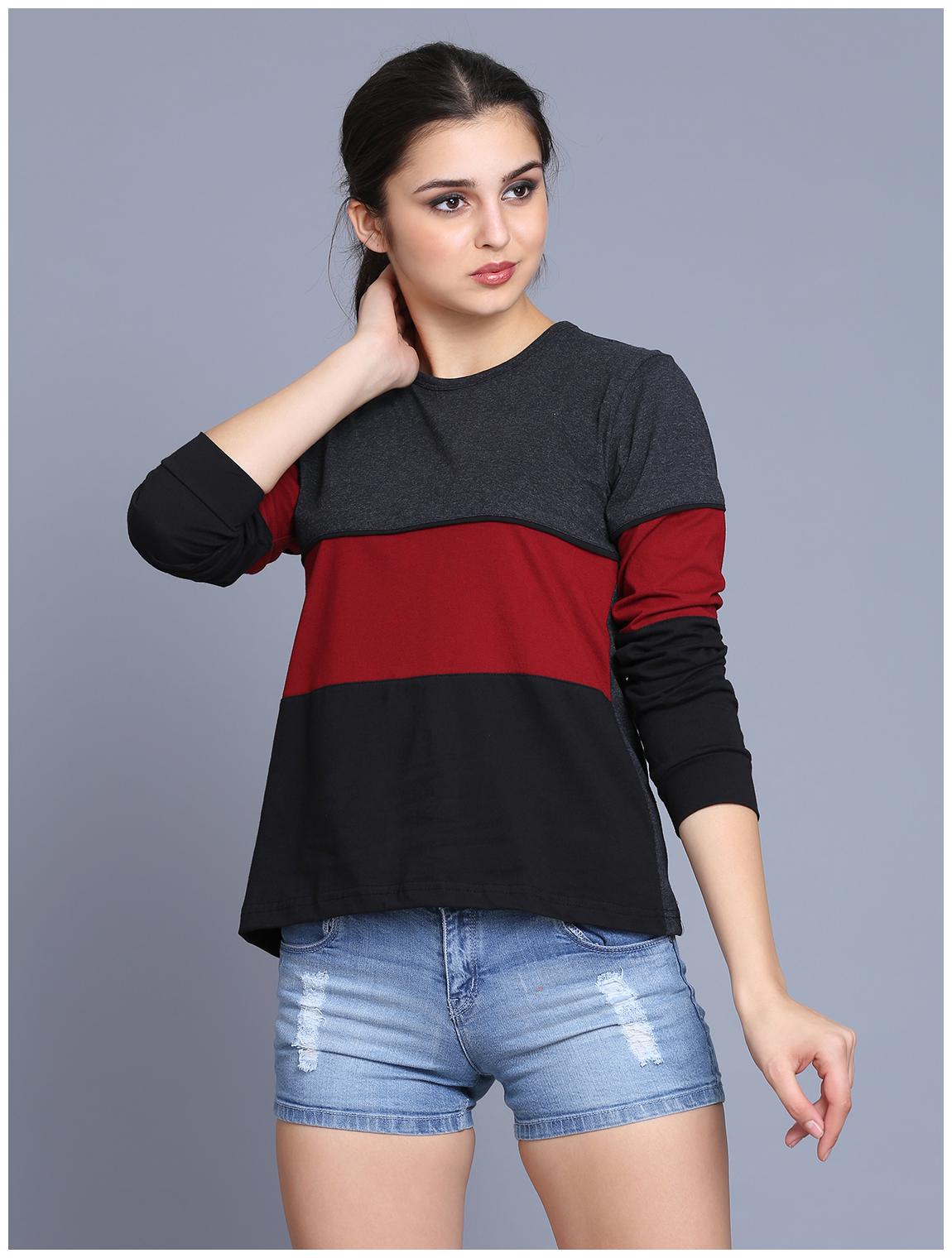 

fabstone collection Women Multi Regular fit Round neck Cotton T shirt