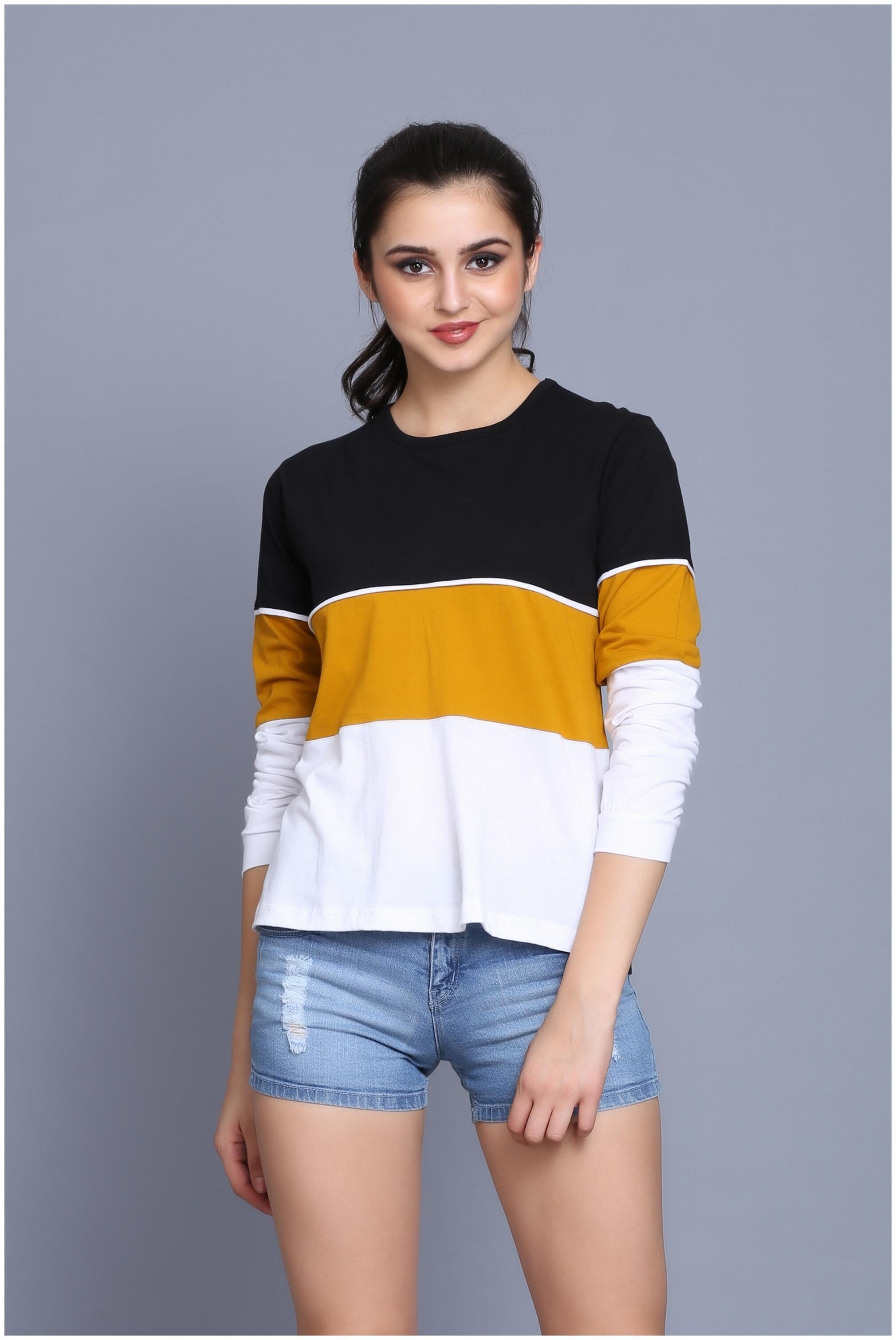

fabstone collection Women Multi Regular fit Round neck Cotton T shirt