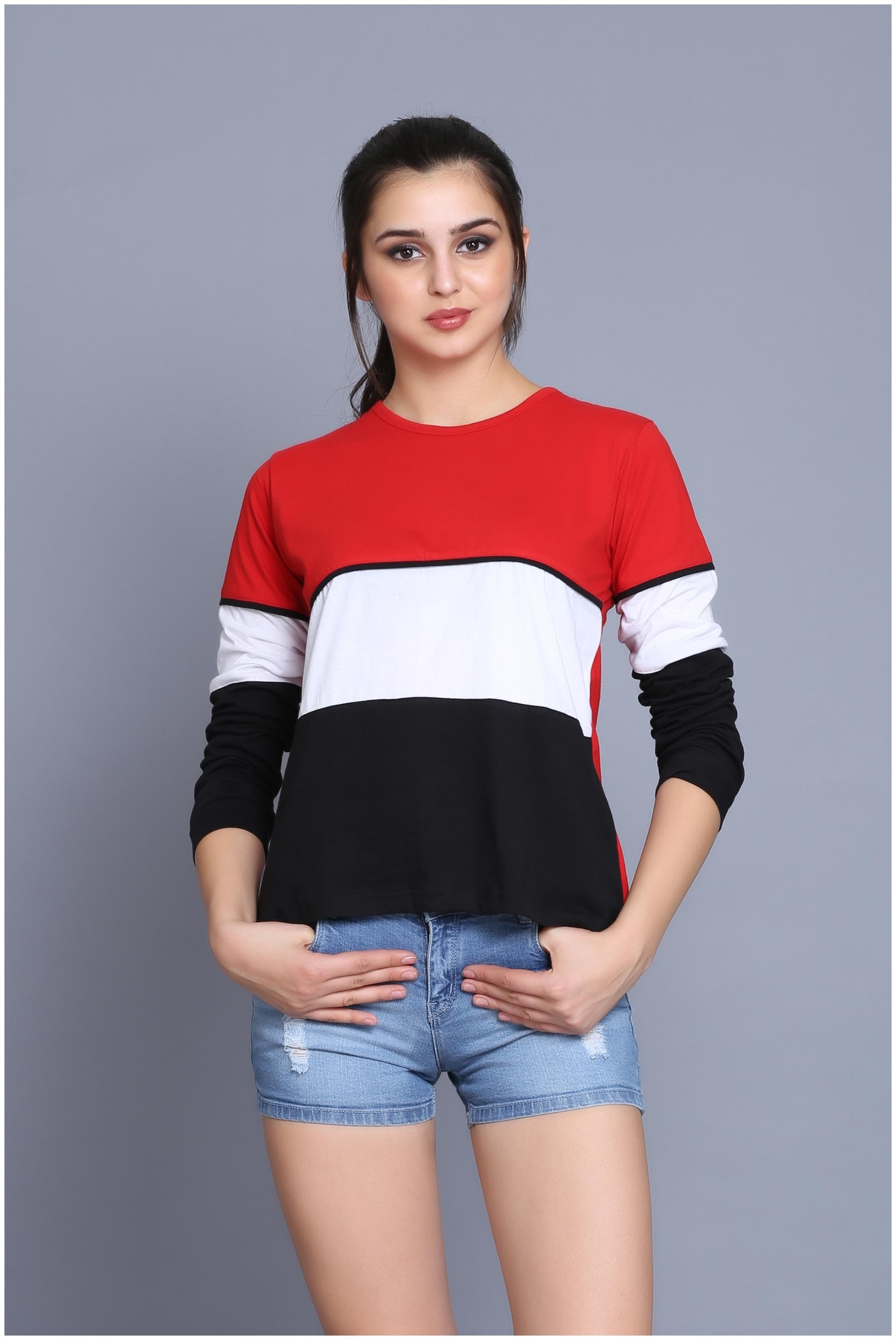 

fabstone collection Women Multi Regular fit Round neck Cotton T shirt