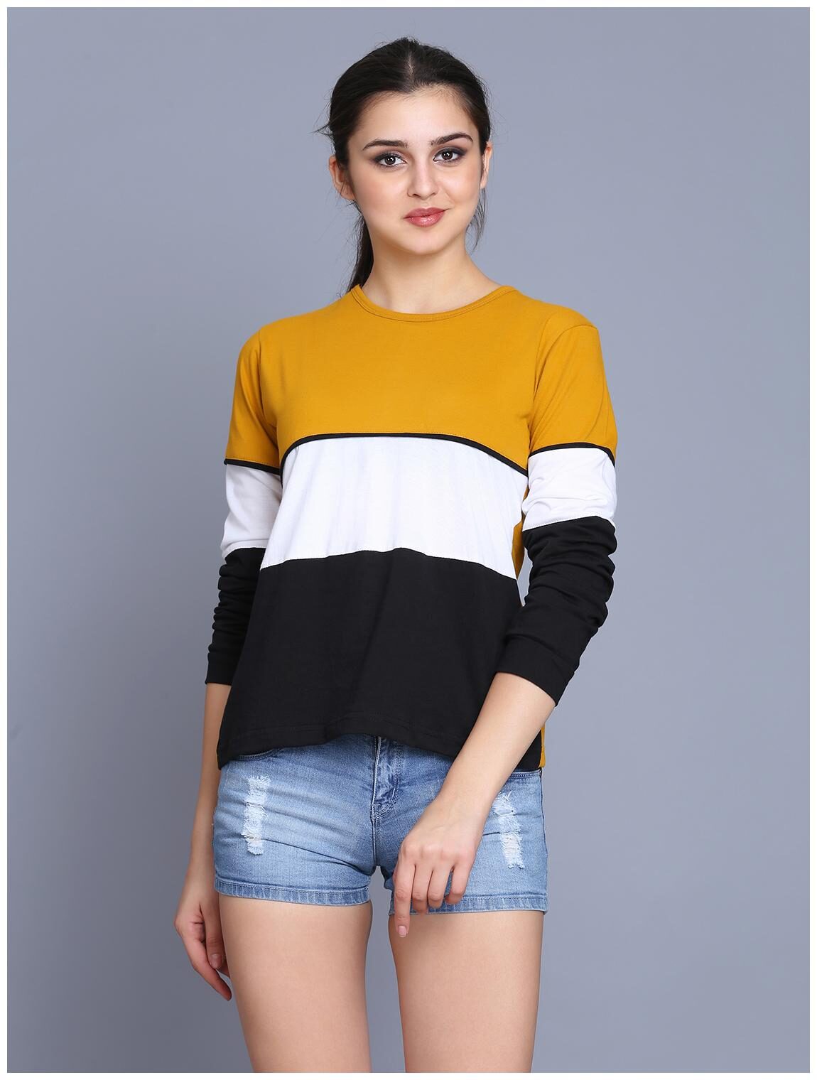

fabstone collection Women Multi Regular fit Round neck Cotton T shirt