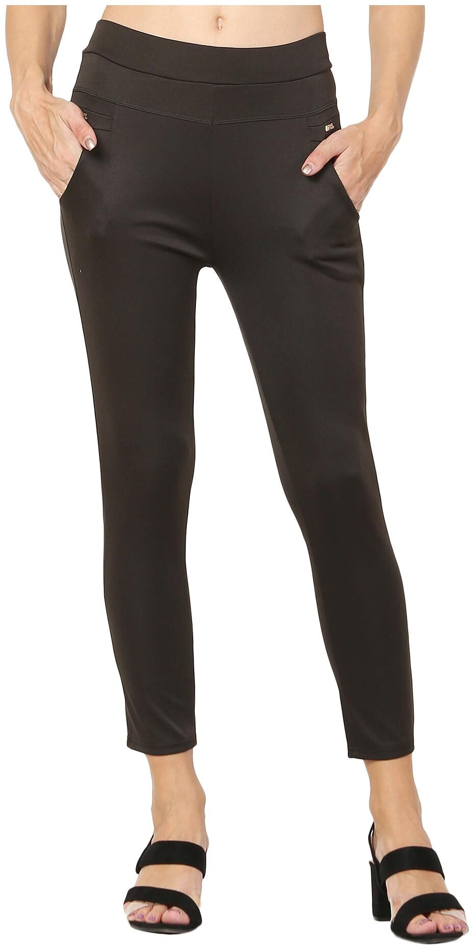 

Facio Women s Cotton Solid Jegging (Black)