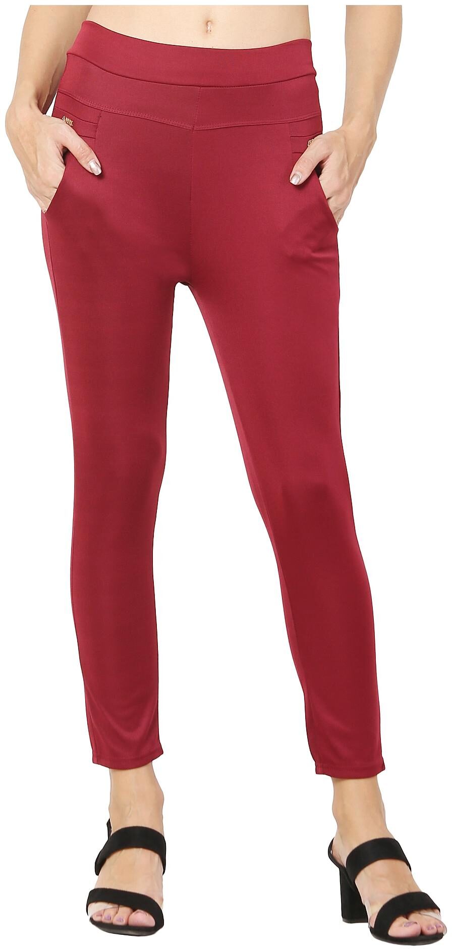 

Facio Women s Cotton Solid Jegging (Maroon)