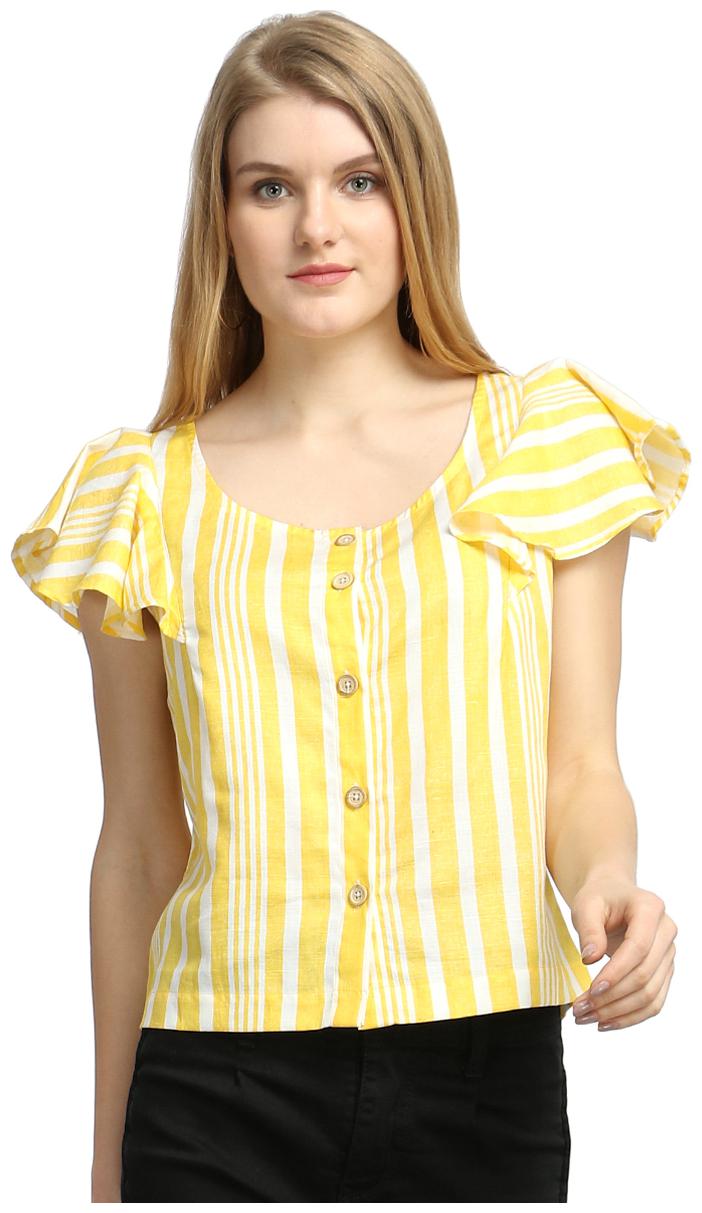 

Facio Women Striped Regular top - Yellow