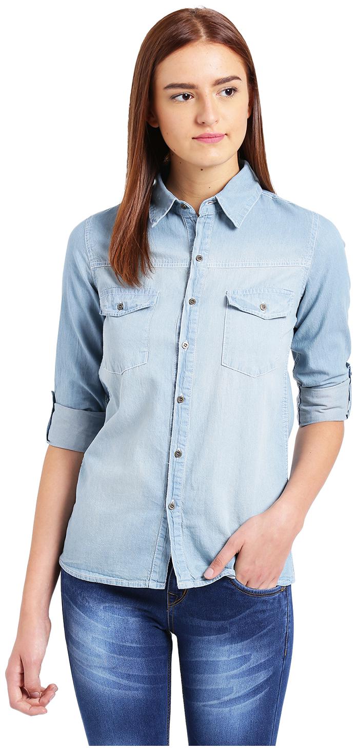 

Trend Arrest Women Blue Solid Regular Fit Shirt