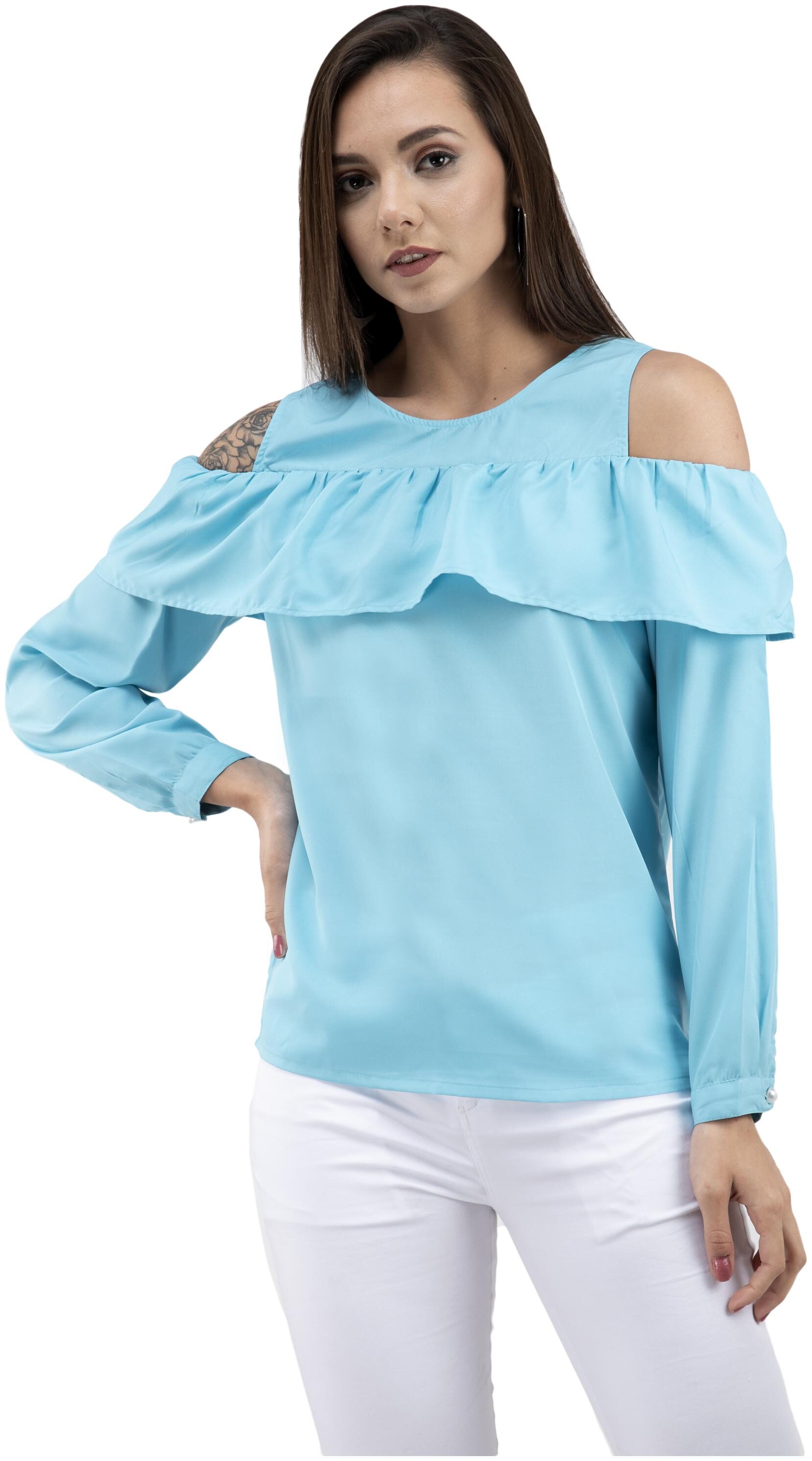 

FAIRIANO Women Solid Regular top - Blue