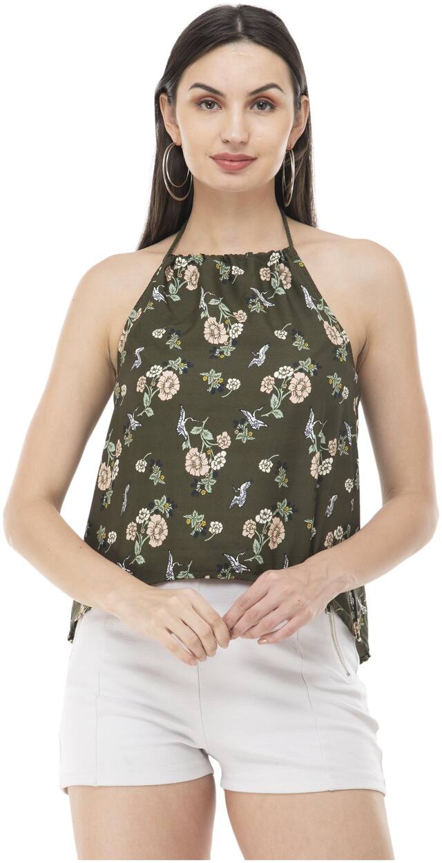 FAIRIANO Women Floral Regular top - Green