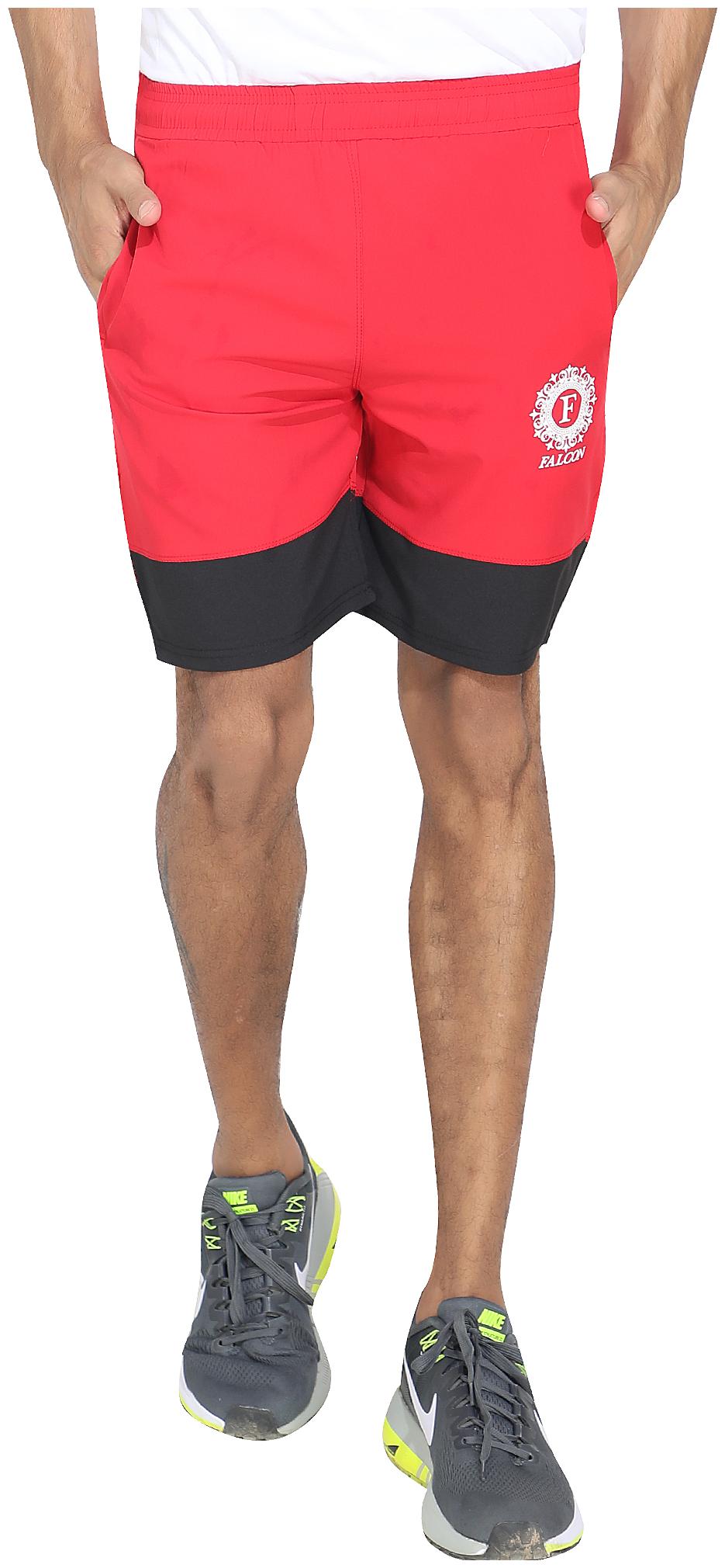 

Falcon Sports Polyester Colorblocked Red Black Color Shorts for Men