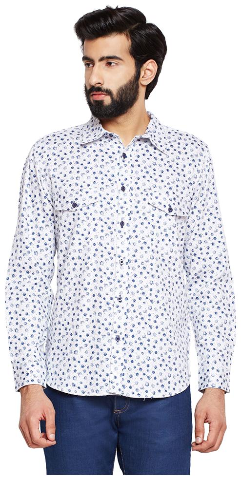 

OXOLLOXO Men White Printed Regular Fit Casual Shirt
