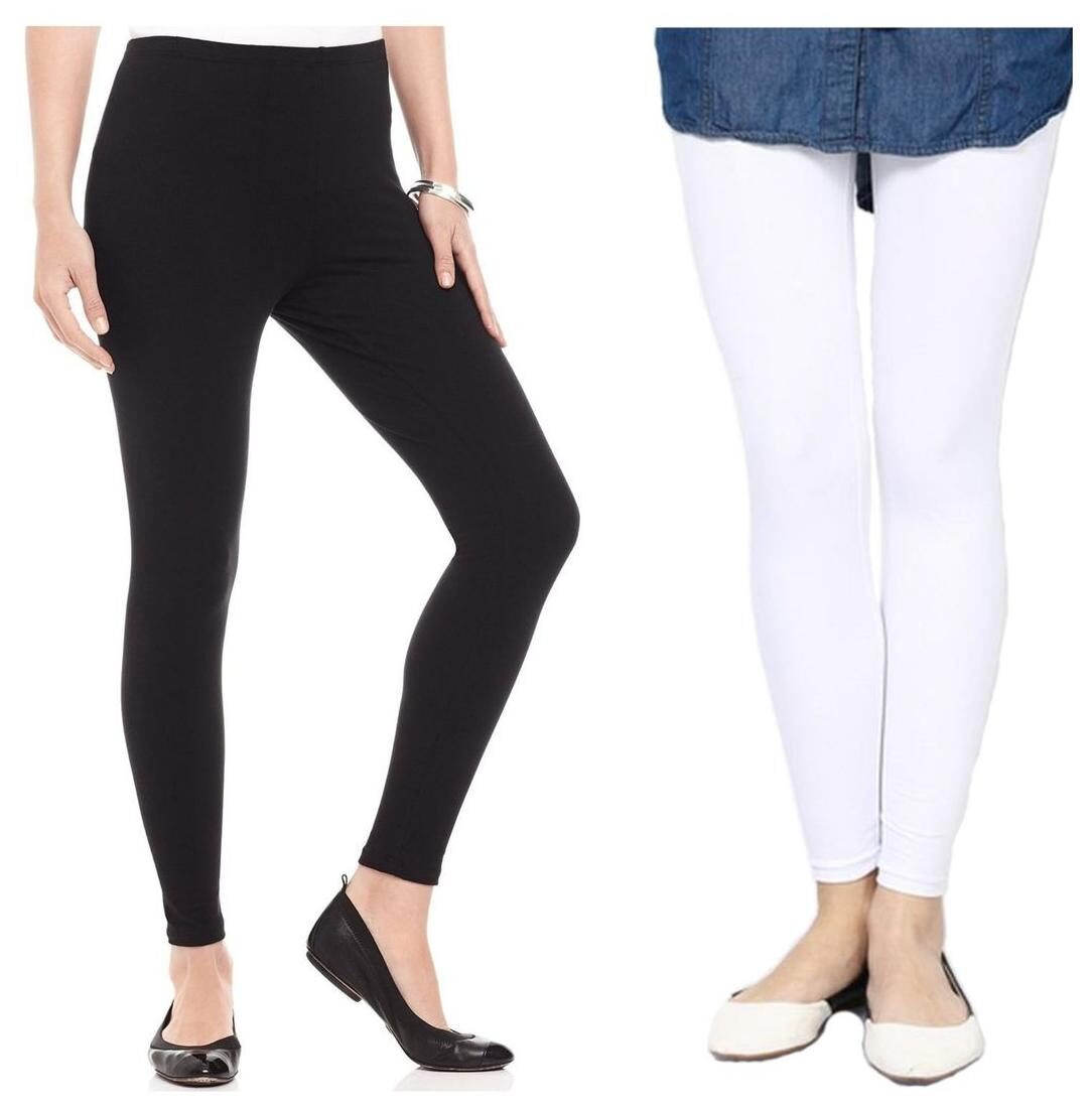 

FashGlam Women Premium Ankle Length Tights - Combo - Black White