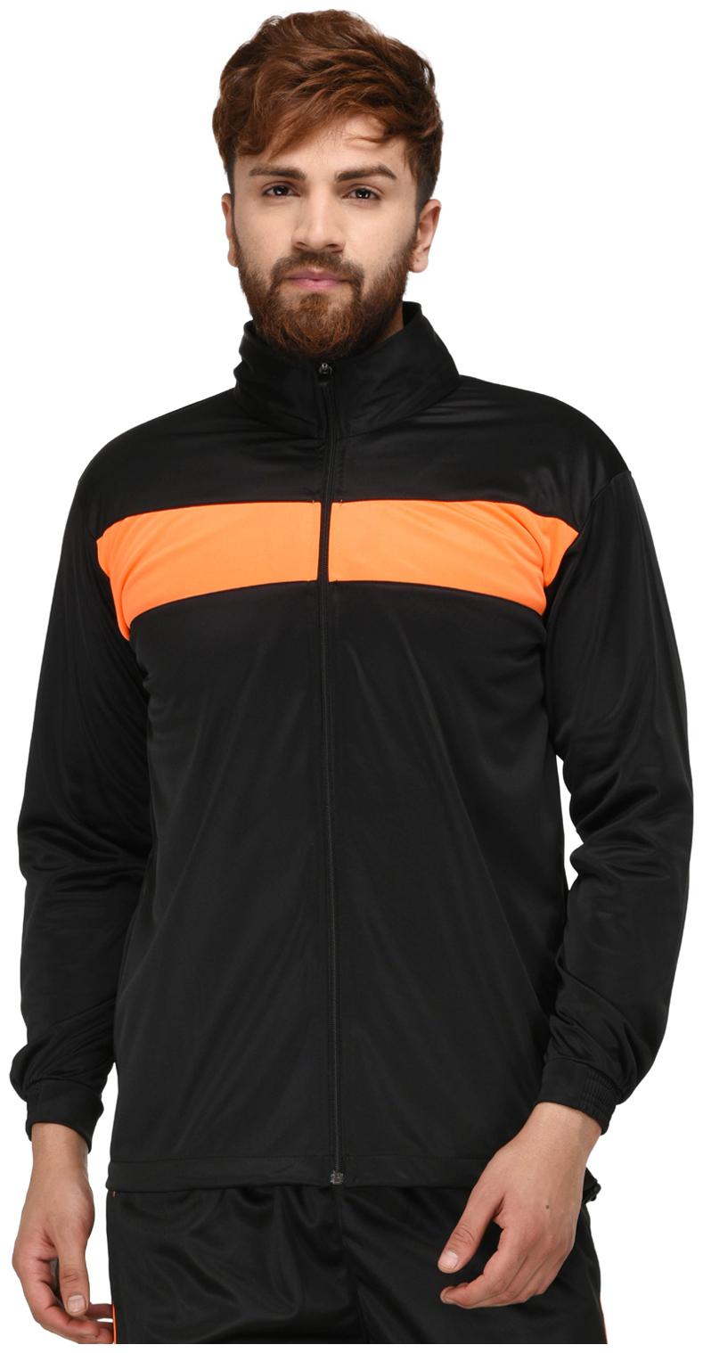 

FASHION 7 Men Black Orange Colorblocked Sports jacket