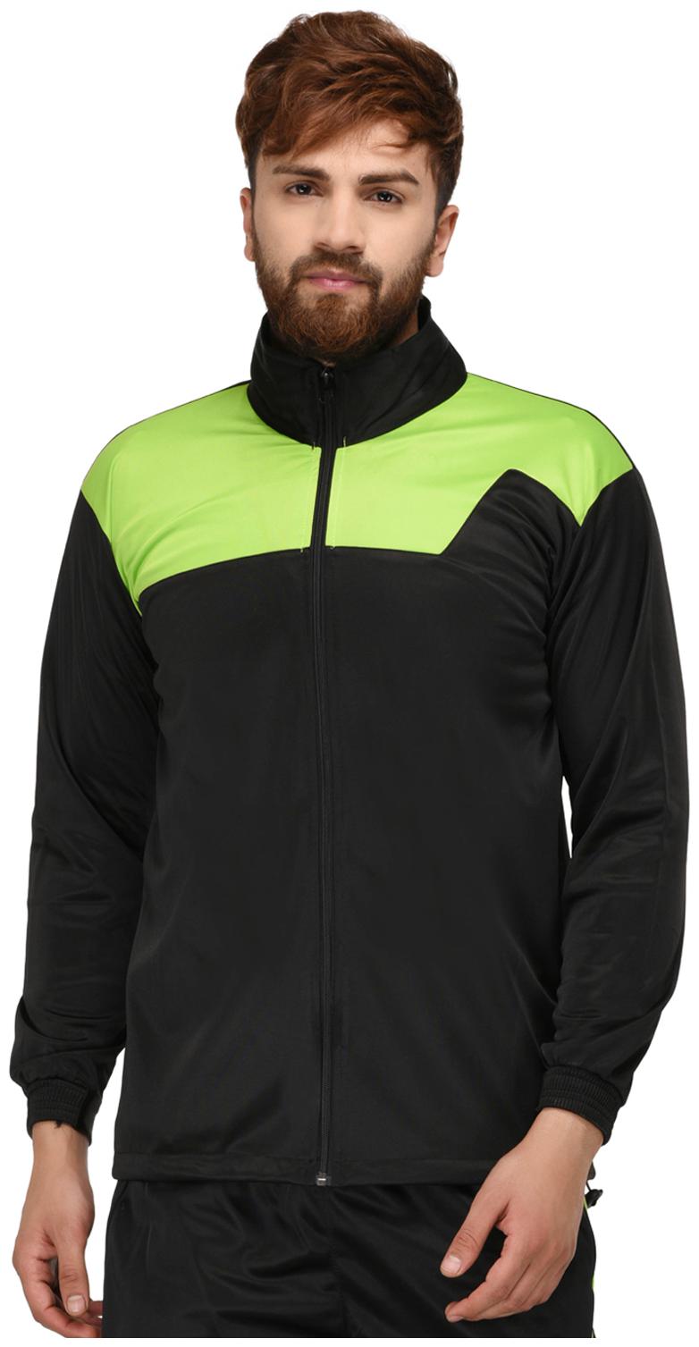 

FASHION 7 Men Black Turquoise Colorblocked Sports jacket