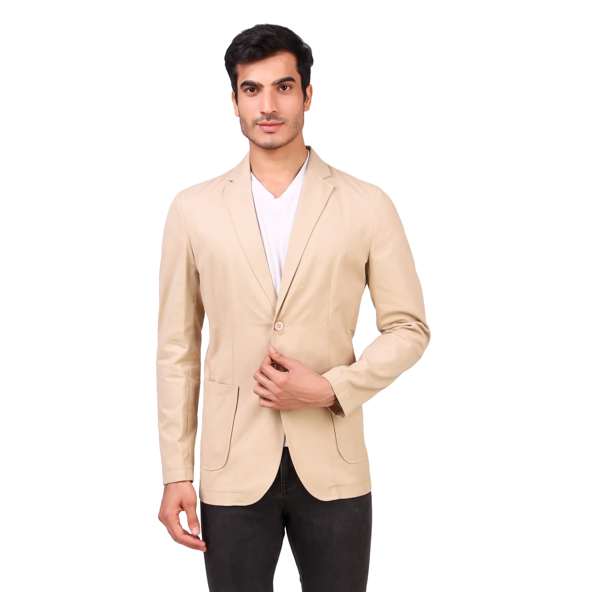 

Fashion N Style Men Beige Solid Regular fit Single Breasted Blazer