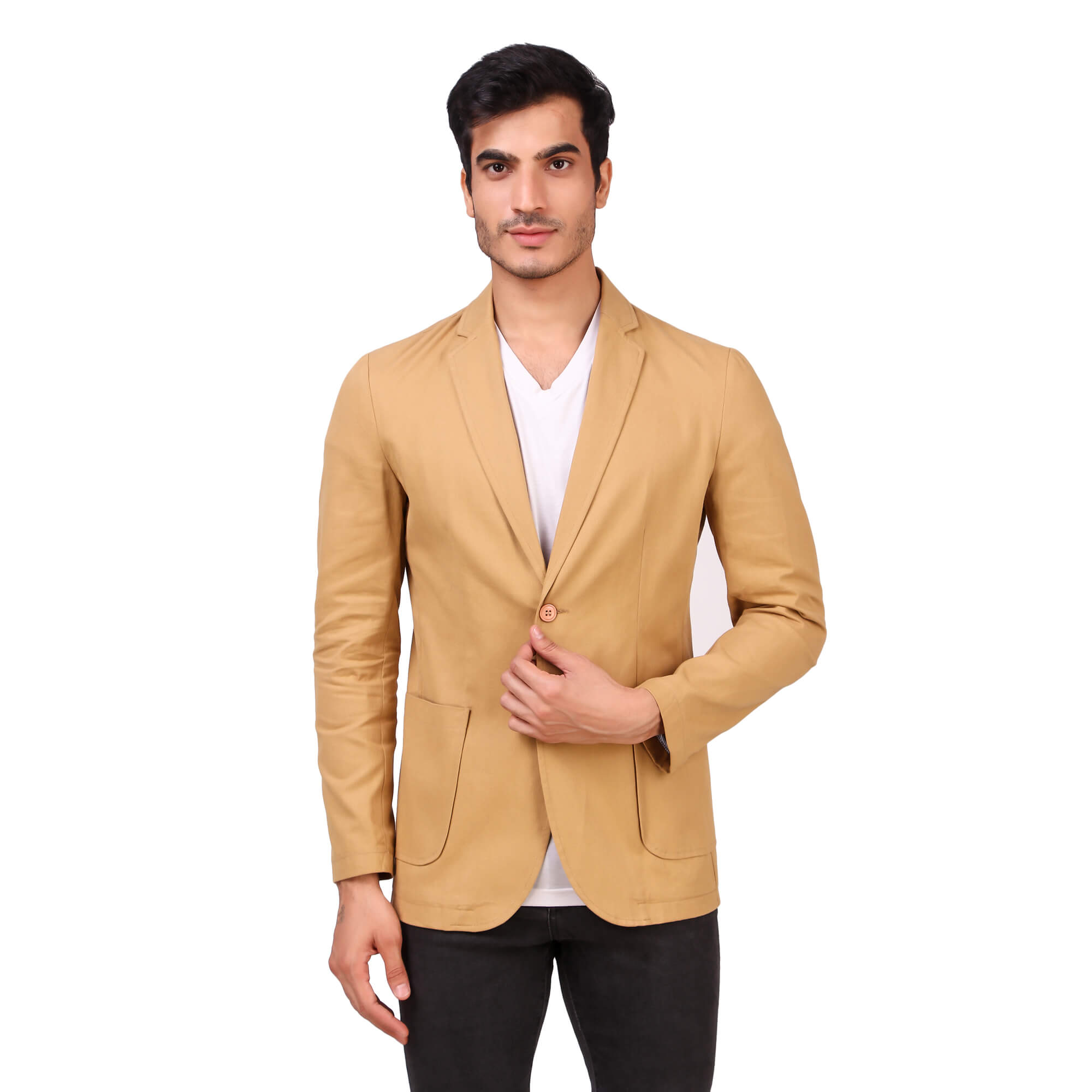 

Fashion N Style Men Yellow Solid Regular fit Single Breasted Blazer