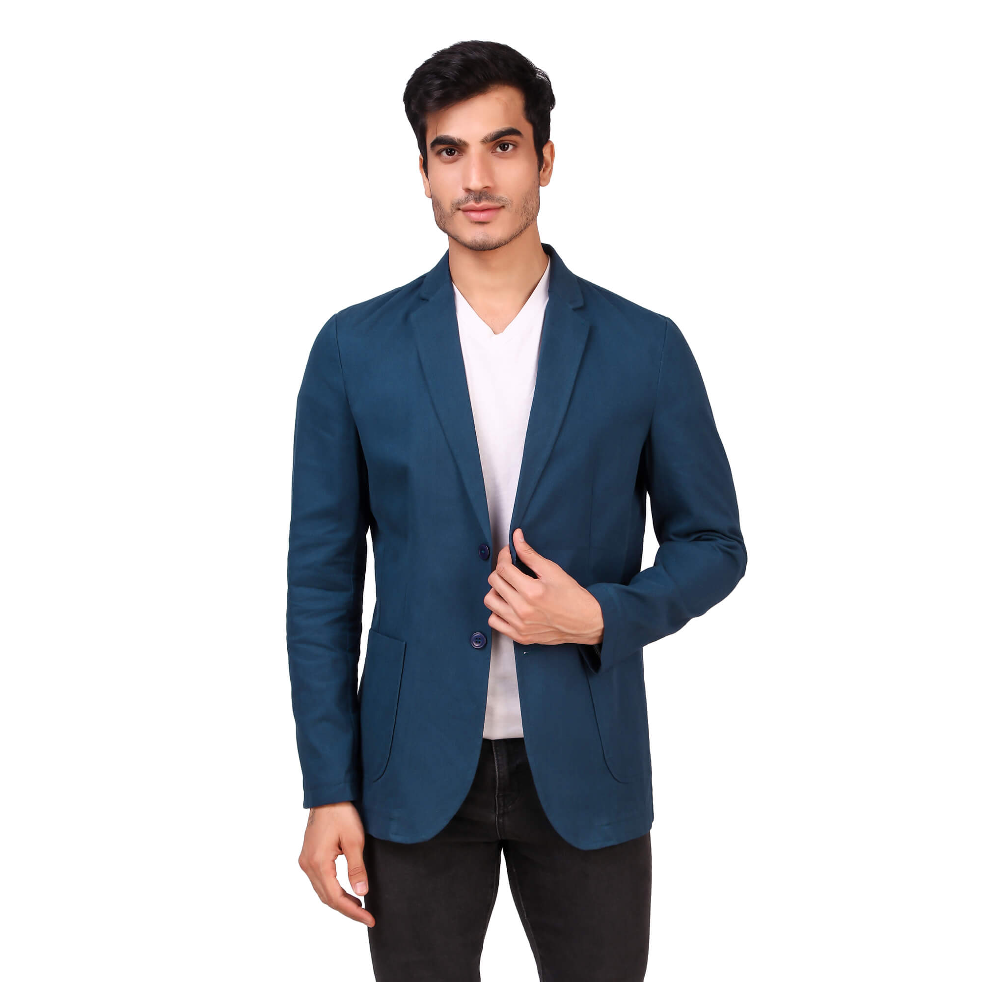 

Fashion N Style Men Navy blue Solid Regular fit Single Breasted Blazer