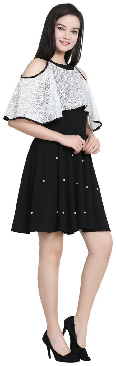 

Fashitale Black Solid A-line dress