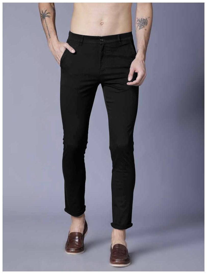

FASHLOOK Men Black Solid Slim fit Travel friendly Chinos
