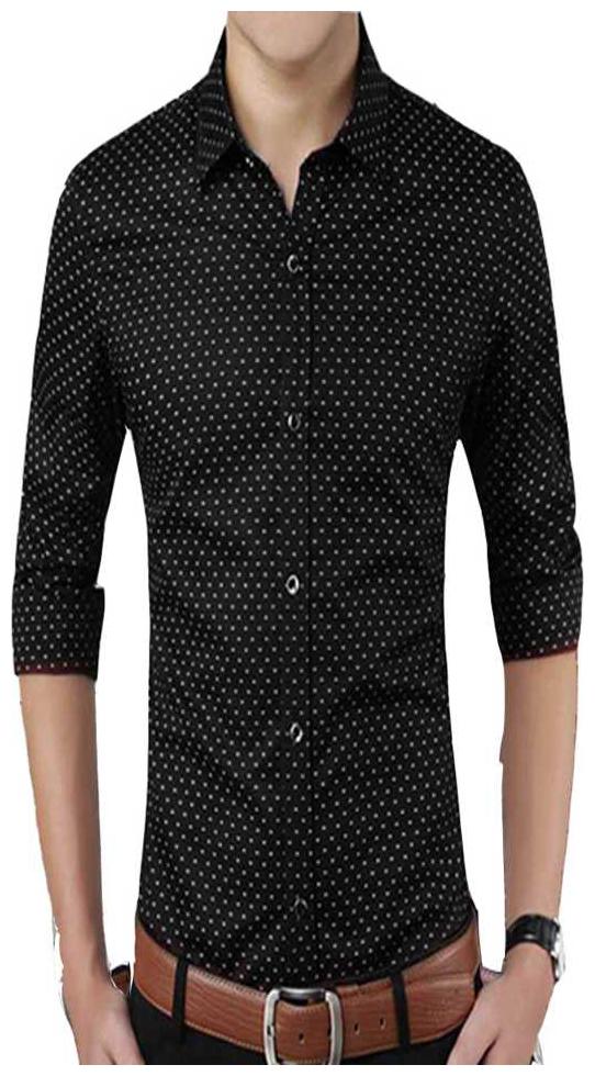 

FASHLOOK Men Black Textured Slim Fit Casual Shirt