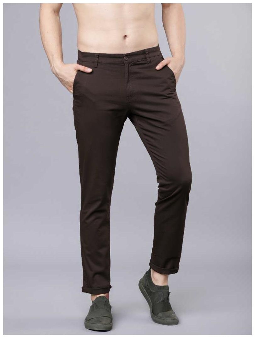 

FASHLOOK Men Brown Solid Slim fit Travel friendly Chinos