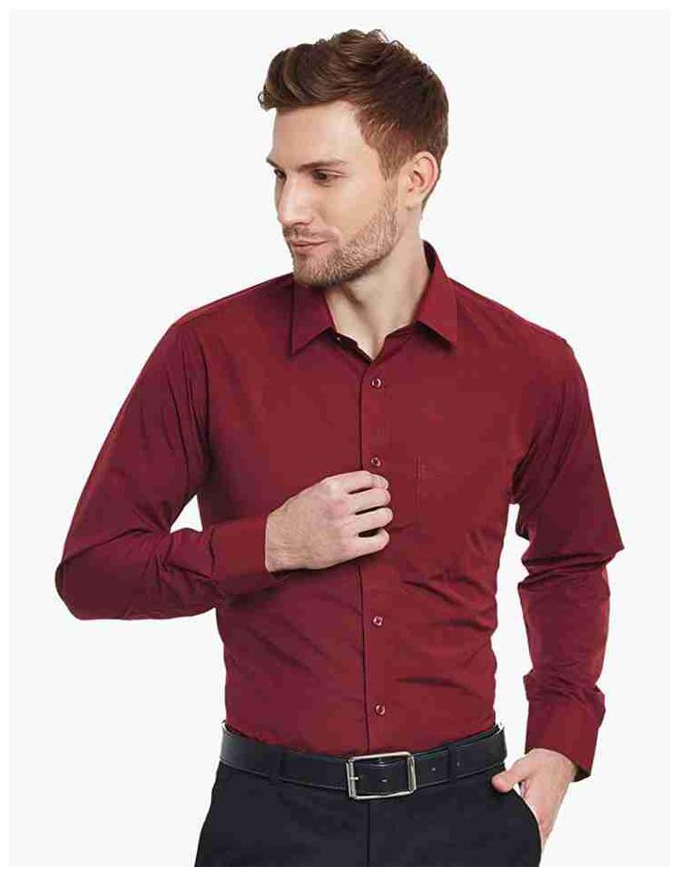 

FASHLOOK Men Maroon Solid Regular Fit Casual Shirt