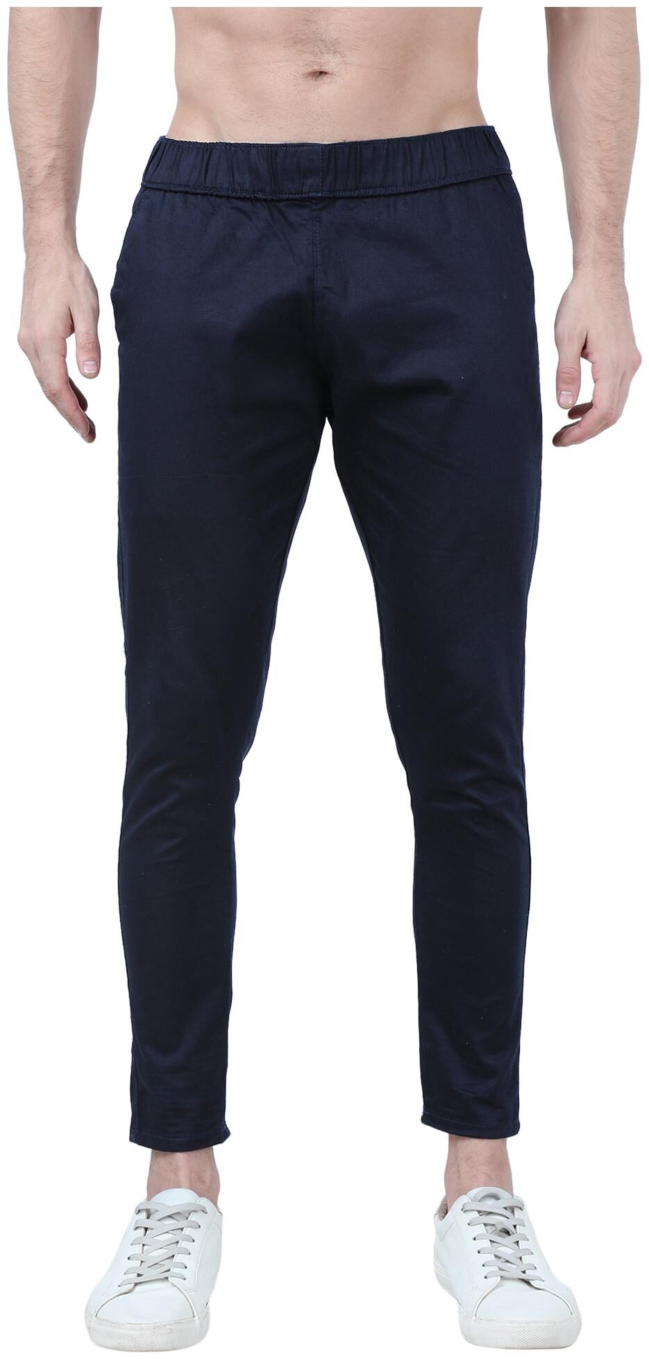 

FASHLOOK Men Navy blue Solid Slim fit Chinos