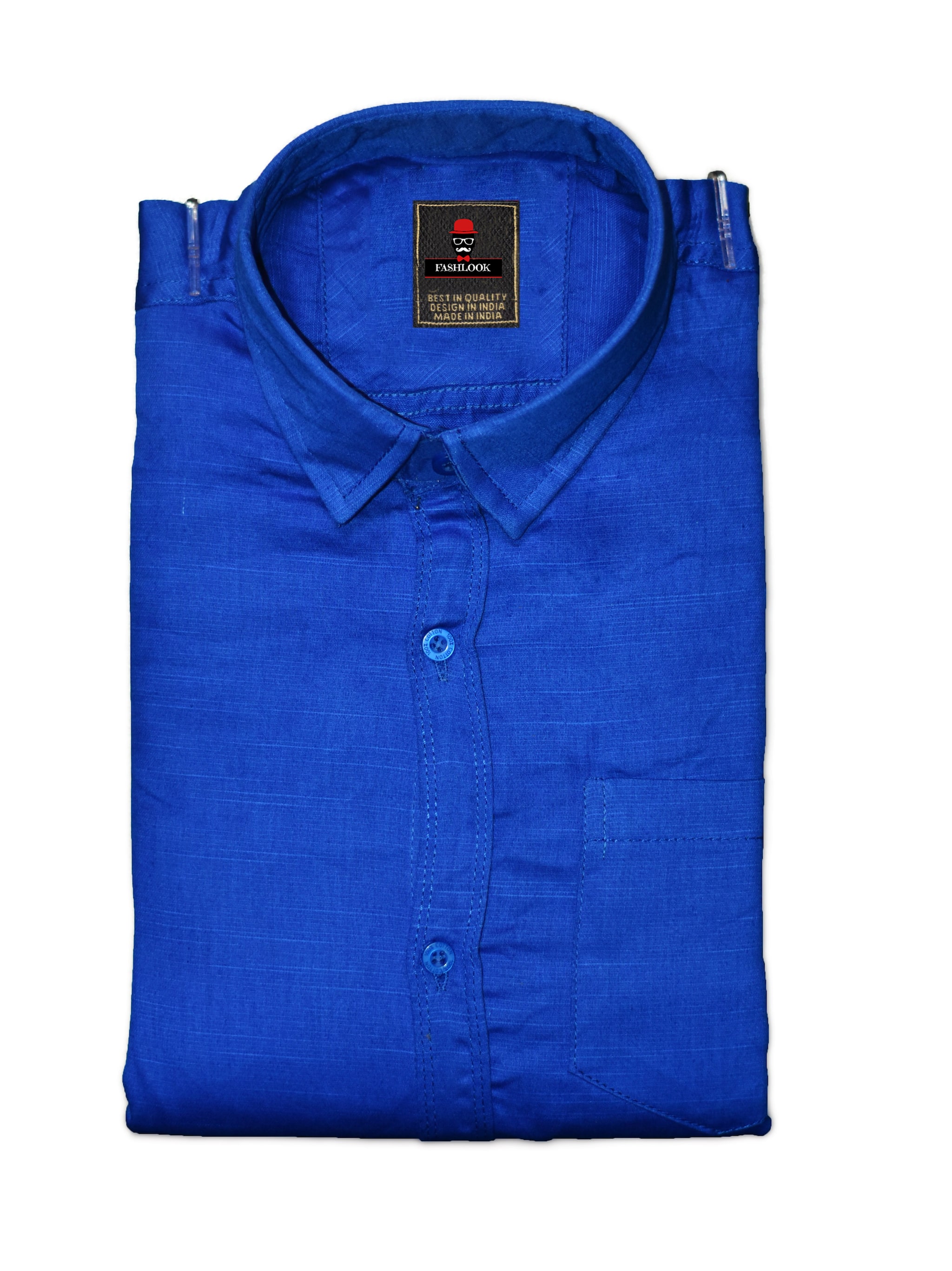 

FASHLOOK Men Blue Printed Regular Fit Casual Shirt